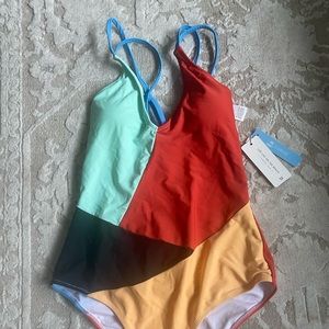 Cupshe one piece color block bathing suit